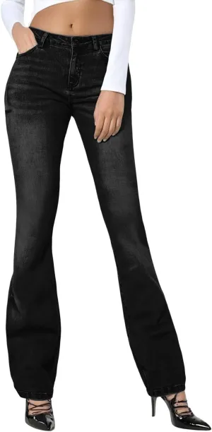 Women's Jeans High Waisted Straight Leg Stretchy Jeans 2025 Trendy Wide Leg Tummy Control Loose Casual Denim Pants