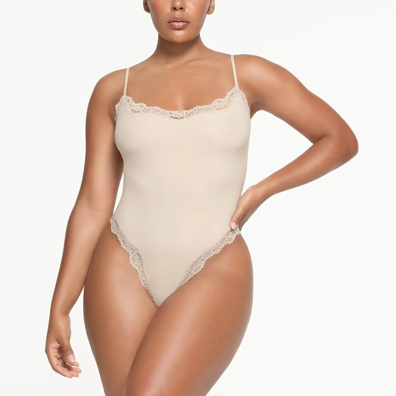 Womens Lace Bodysuit Sexy Adjustable Spaghetti Strap Cami Top Slimming Cute Dance Party Lounge Shapewear Romper
