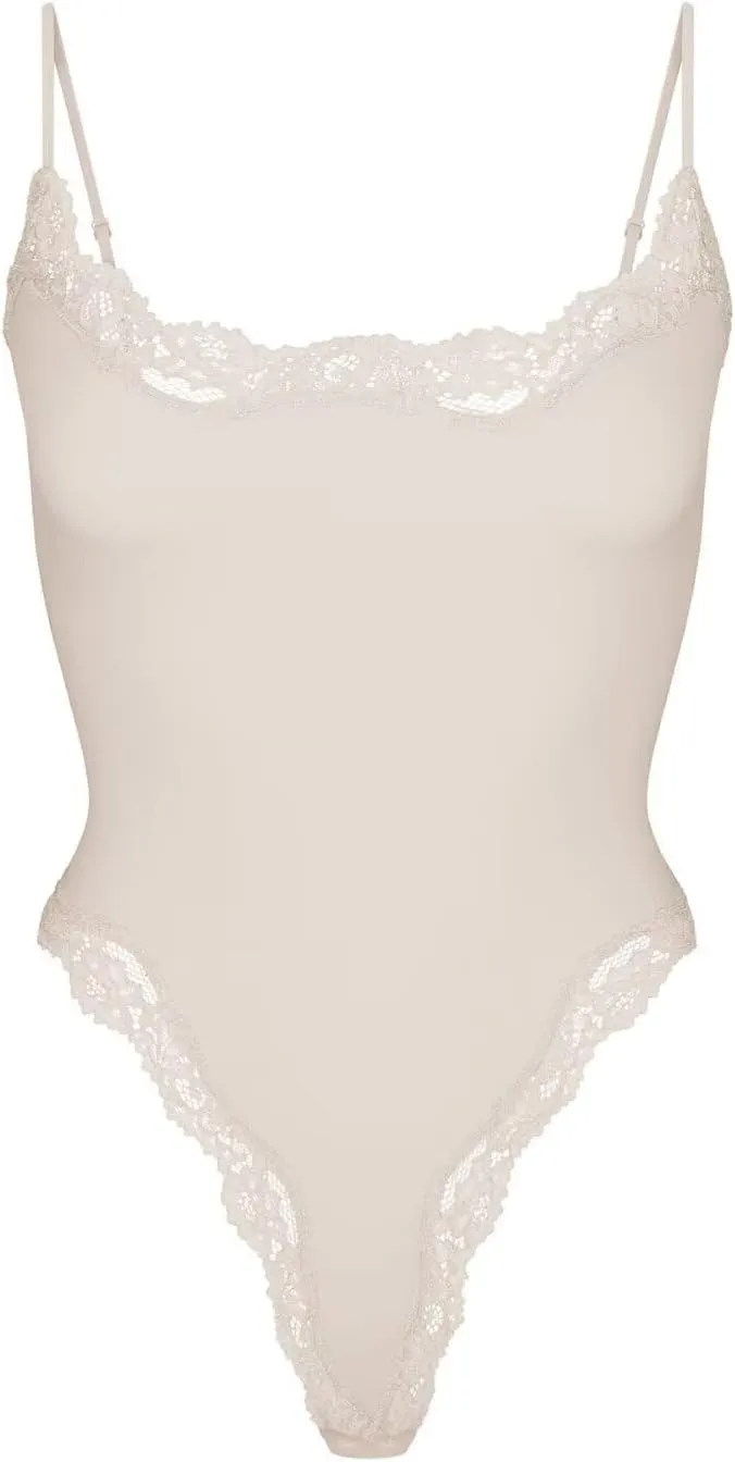 Womens Lace Bodysuit Sexy Adjustable Spaghetti Strap Cami Top Slimming Cute Dance Party Lounge Shapewear Romper
