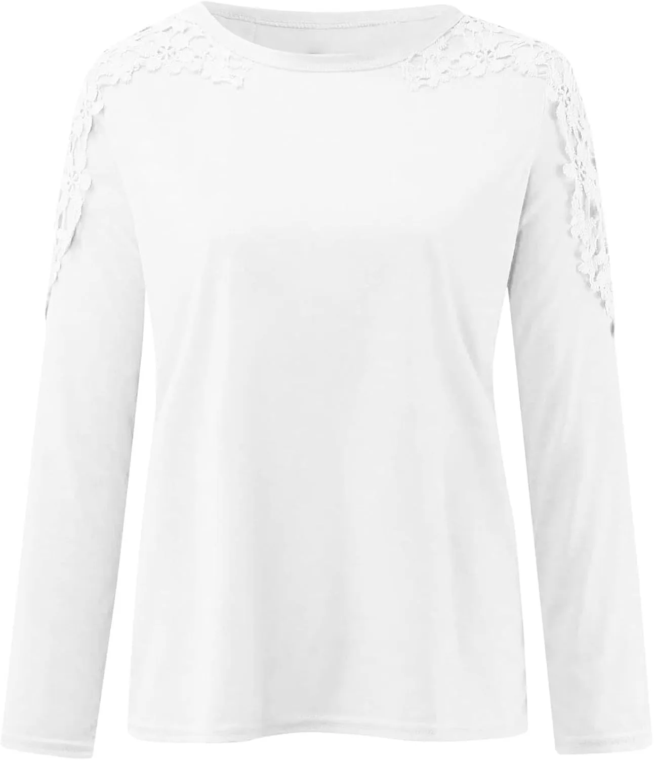 Womens Lace Crochet Tunic Tops Loose Fit Dressy Casual Short Sleeve Floral Long Sleeve Blouses Shirts Pullovers