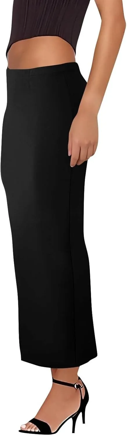 Women's Long Pencil Skirt - High Waisted Summer Fall Y2K Club Bodycon Tight Maxi Skirts