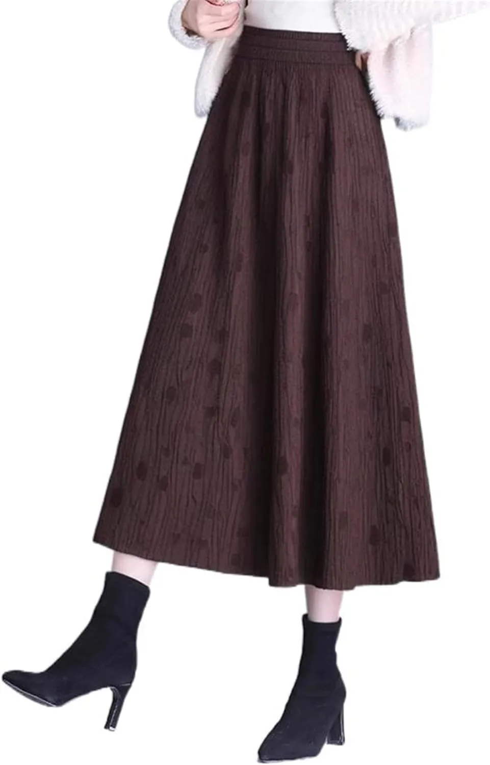 Women's Long Skirt Autumn-Winter Knit Long A Line Skirts for Women