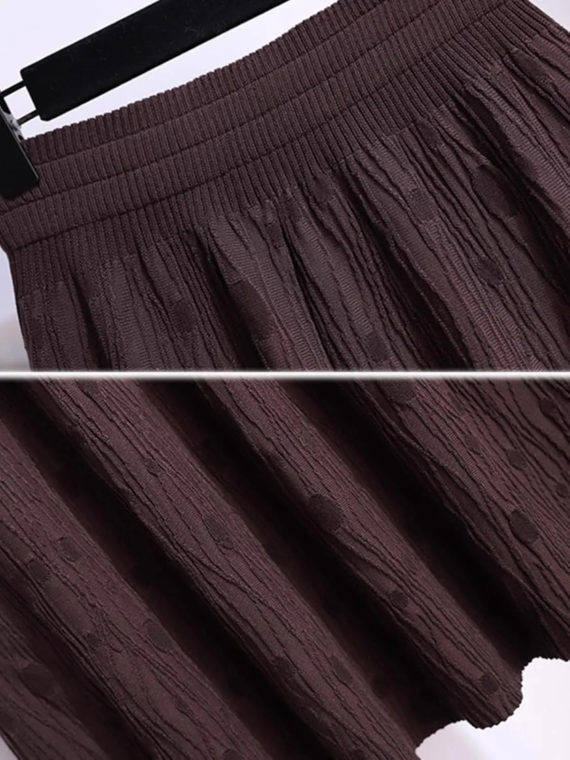 Women's Long Skirt Autumn-Winter Knit Long A Line Skirts for Women