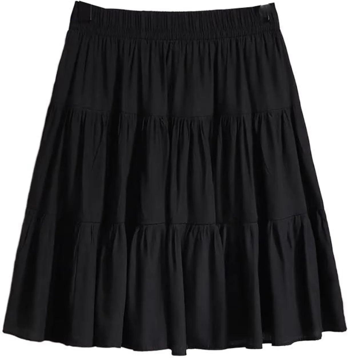 Women's Long Skirt Black Pleated Summer High-Waist A Line Skirts for Women