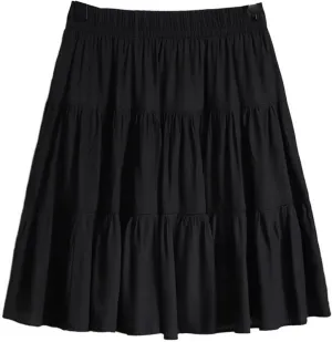 Women's Long Skirt Black Pleated Summer High-Waist A Line Skirts for Women