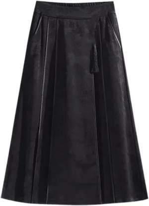 Women's Long Skirt Chinese Elastic Waist Summer A Line Skirts for Women