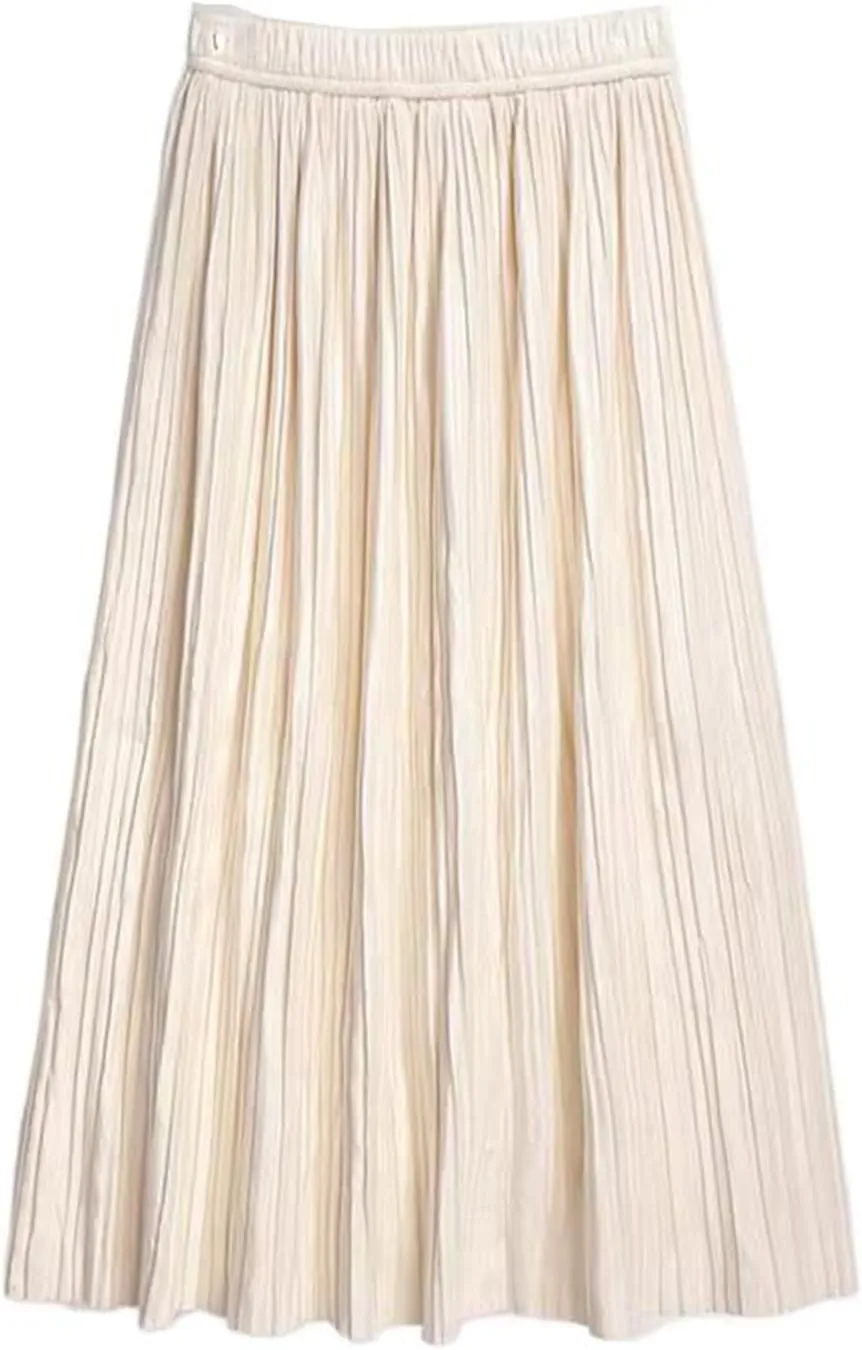 Women's Long Skirt Corduroy Pleated Velvet Spring A Line Skirts for Women