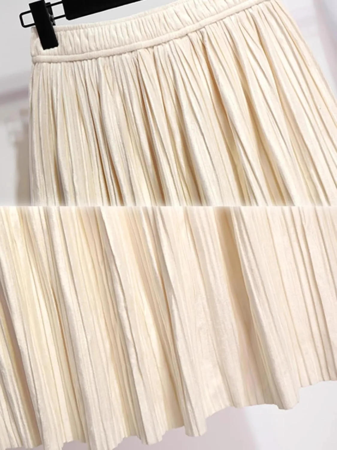 Women's Long Skirt Corduroy Pleated Velvet Spring A Line Skirts for Women