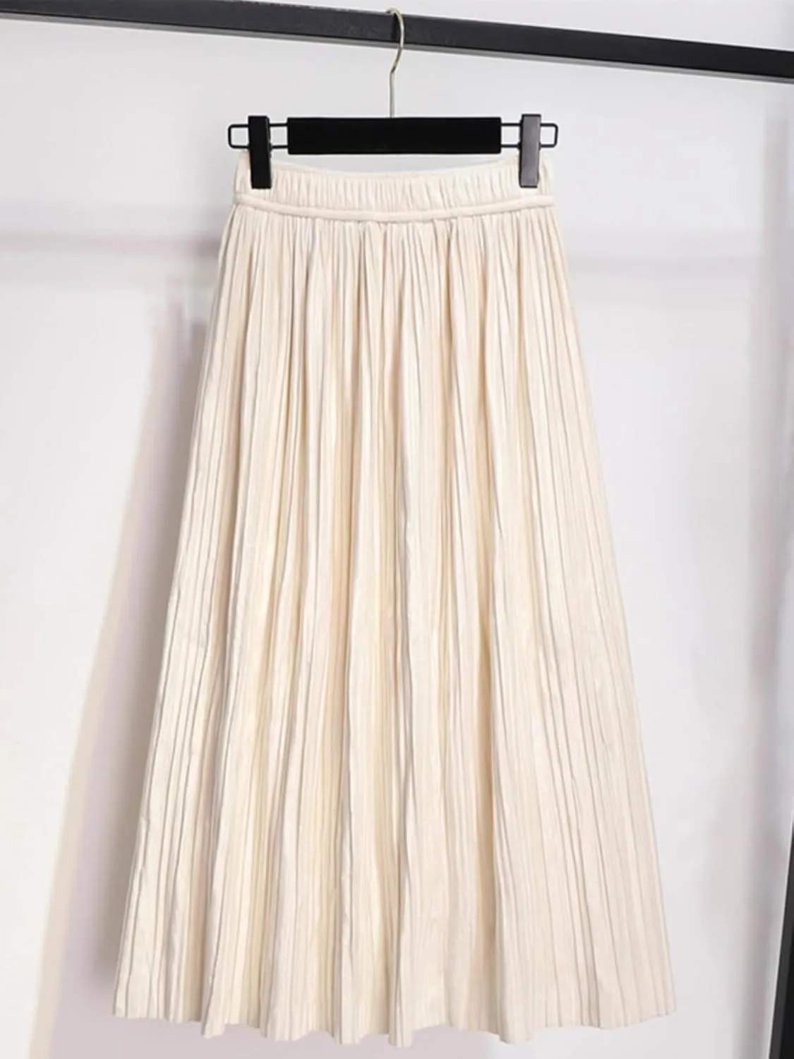 Women's Long Skirt Corduroy Pleated Velvet Spring A Line Skirts for Women