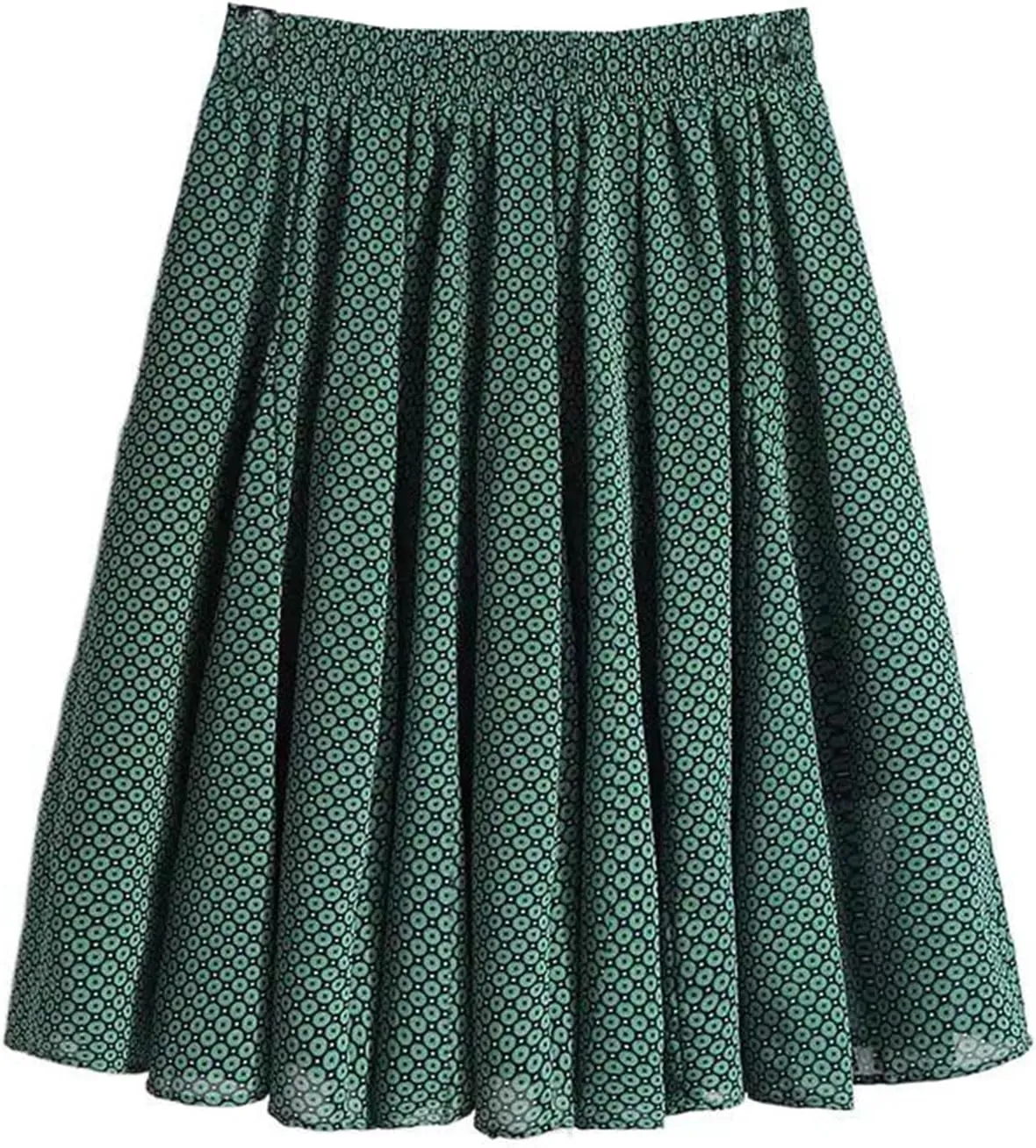 Women's Long Skirt Elastic Waist Chiffon Green A Line Skirts for Women