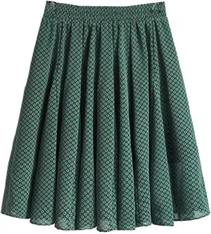 Women's Long Skirt Elastic Waist Chiffon Green A Line Skirts for Women