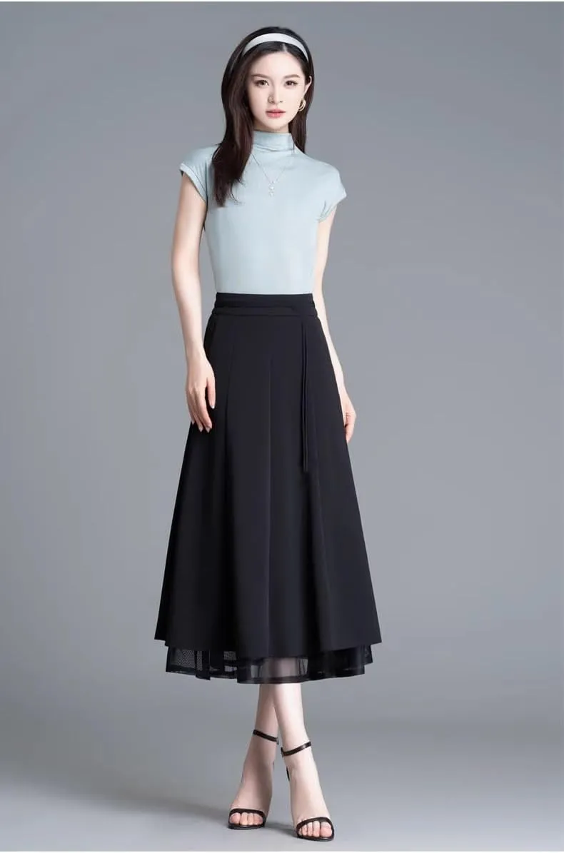 Women's Long Skirt Spring-Autumn Mid-Length Casual A Line Skirts for Women