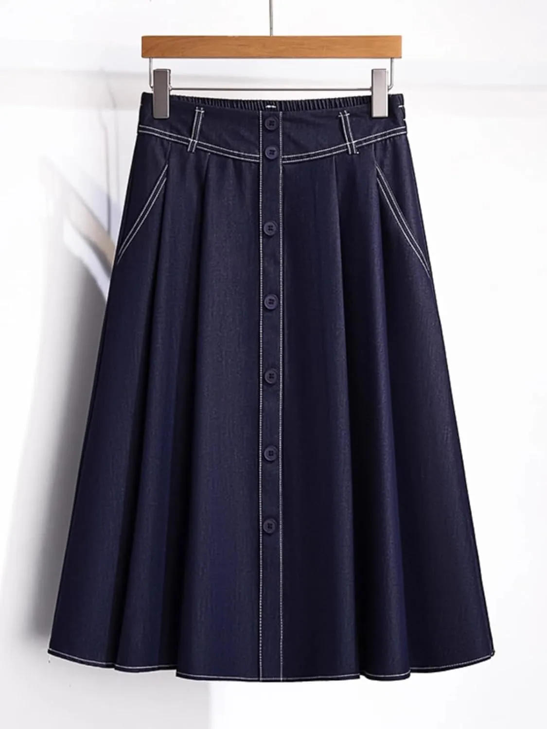 Women's Long Skirt Summer Denim Mid-Length A Line Skirts for Women