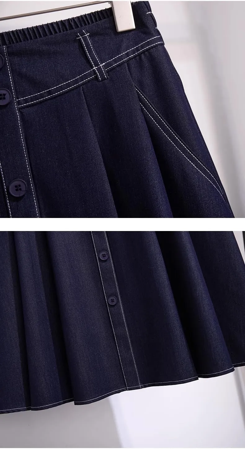 Women's Long Skirt Summer Denim Mid-Length A Line Skirts for Women