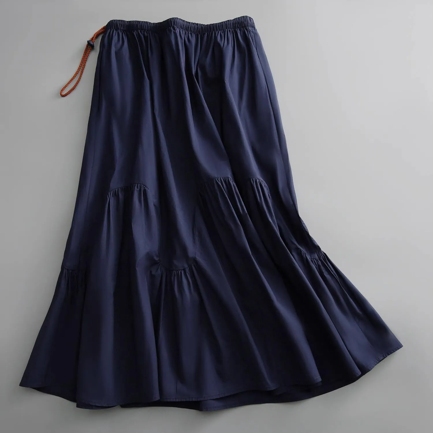 Women's Long Skirt Summer Elastic Waist Blue A Line Skirts for Women