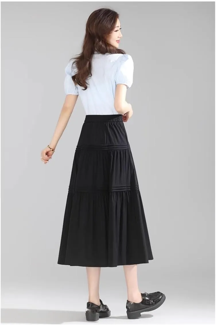 Women's Long Skirt Summer High-Waist Casual Retro A Line Skirts for Women