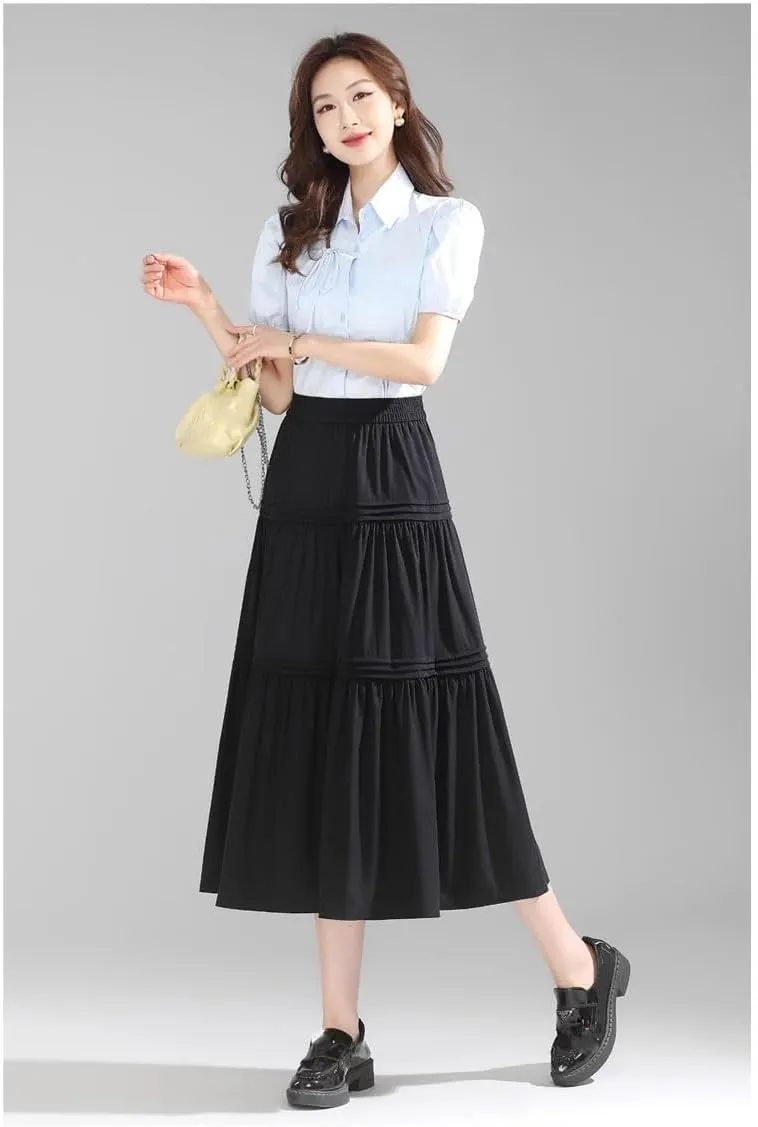 Women's Long Skirt Summer High-Waist Casual Retro A Line Skirts for Women
