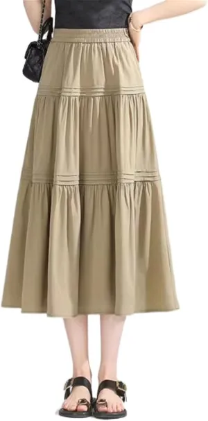 Women's Long Skirt Summer High-Waist Casual Retro A Line Skirts for Women