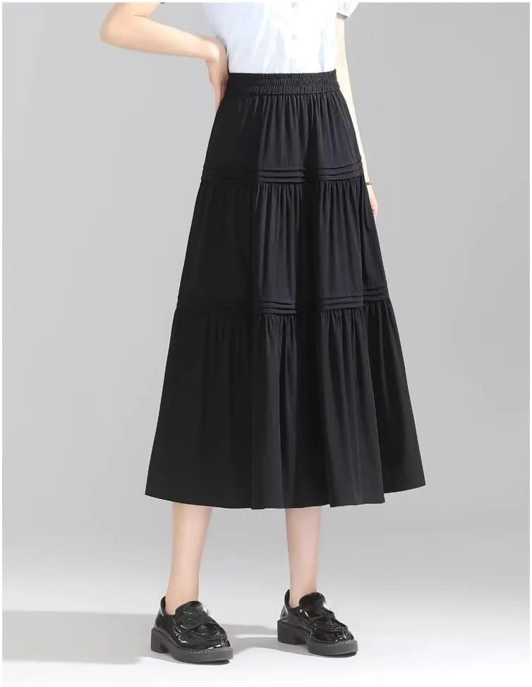 Women's Long Skirt Summer High-Waist Casual Retro A Line Skirts for Women