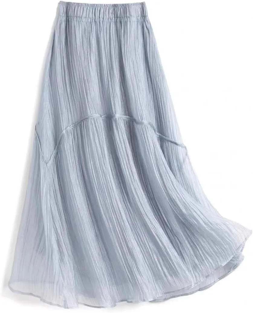 Women's Long Skirt Summer High-Waist Retro A Line Skirts for Women