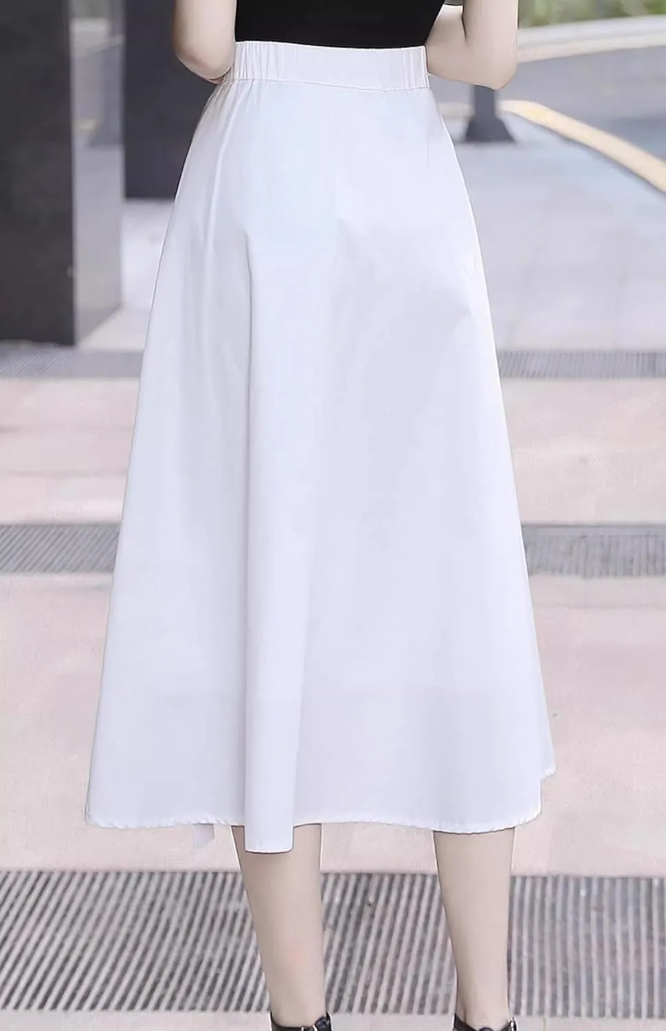 Women's Long Skirt Summer Mid-Length White A Line Skirts for Women