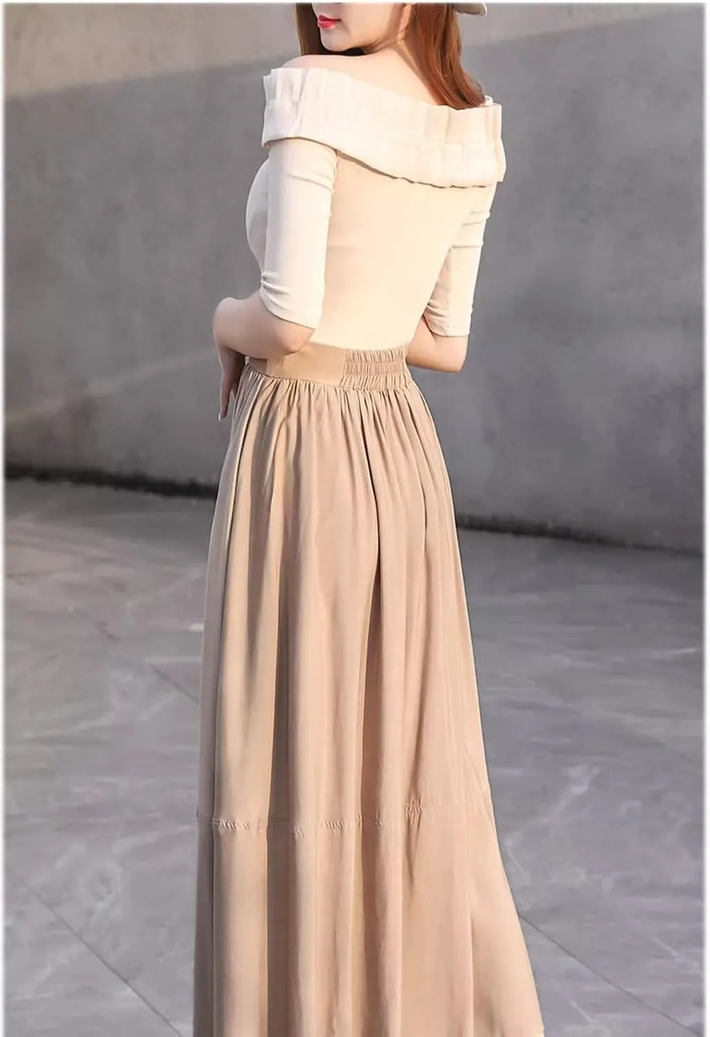 Women's Long Skirt Summer Patchwork Retro A-Line Skirts for Women