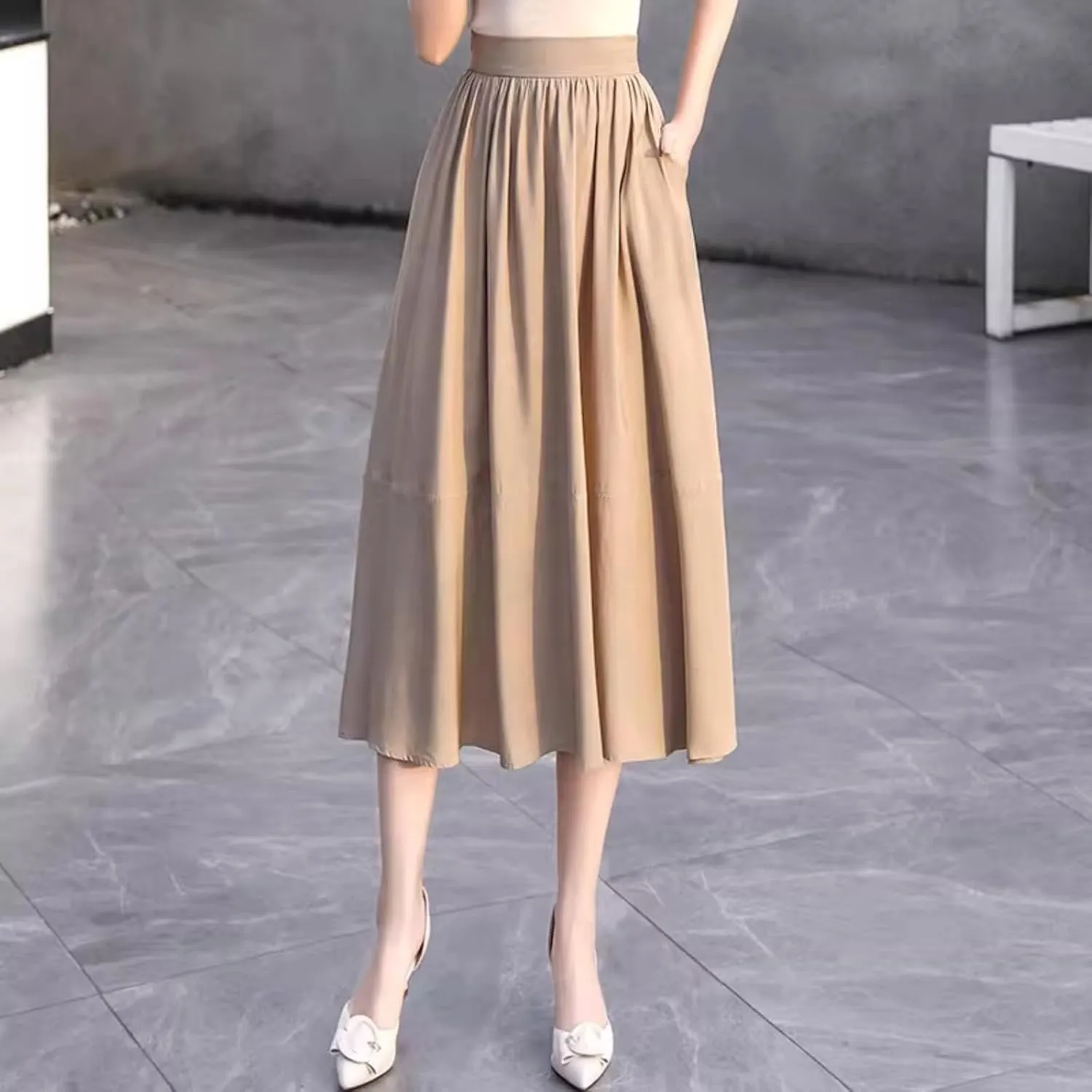 Women's Long Skirt Summer Patchwork Retro A-Line Skirts for Women