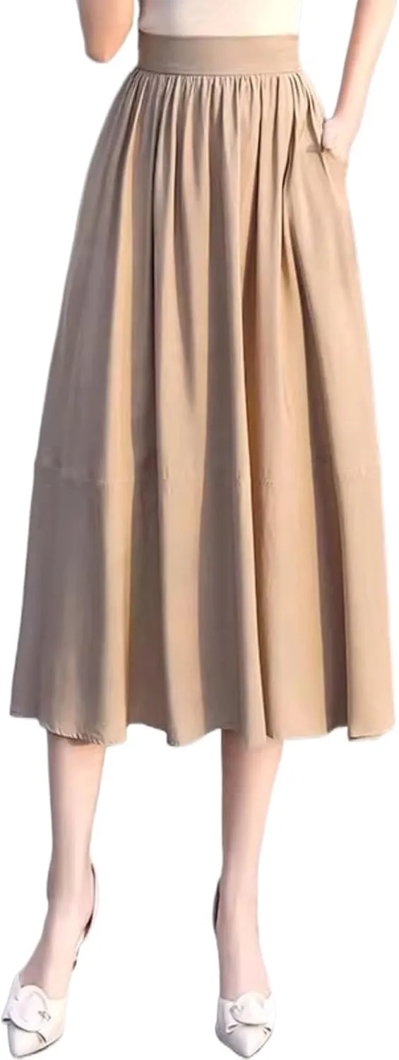 Women's Long Skirt Summer Patchwork Retro A-Line Skirts for Women