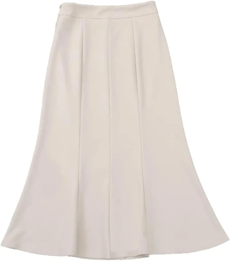 Women's Patchwork Fishtail Elegant High Waist Mid Length Solid Color A-Line Skirts