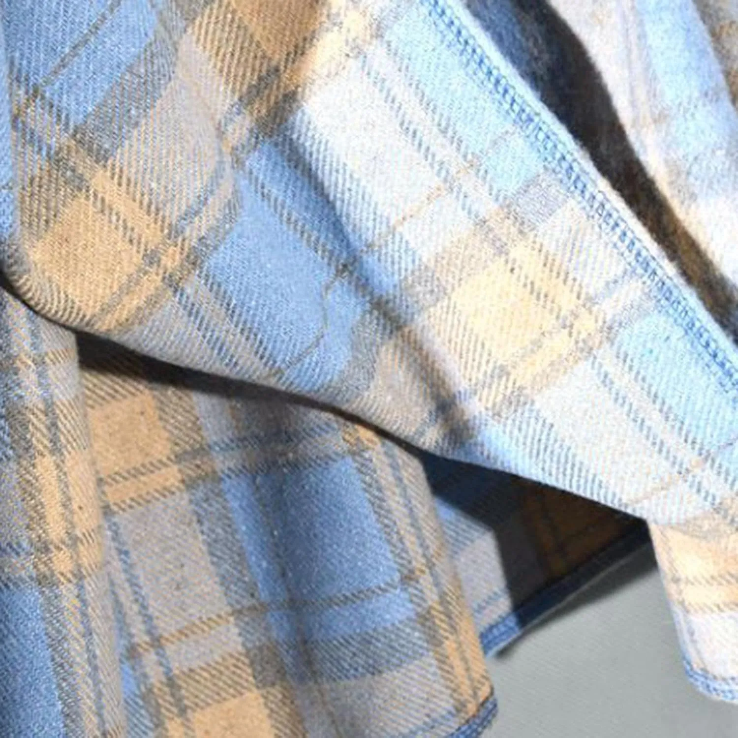 Women's Plaid Skirt Elastic High Waist Wool Skirts Trendy A Line Tiered Ruffle Swing Skirt Casual Loose Long Skirts
