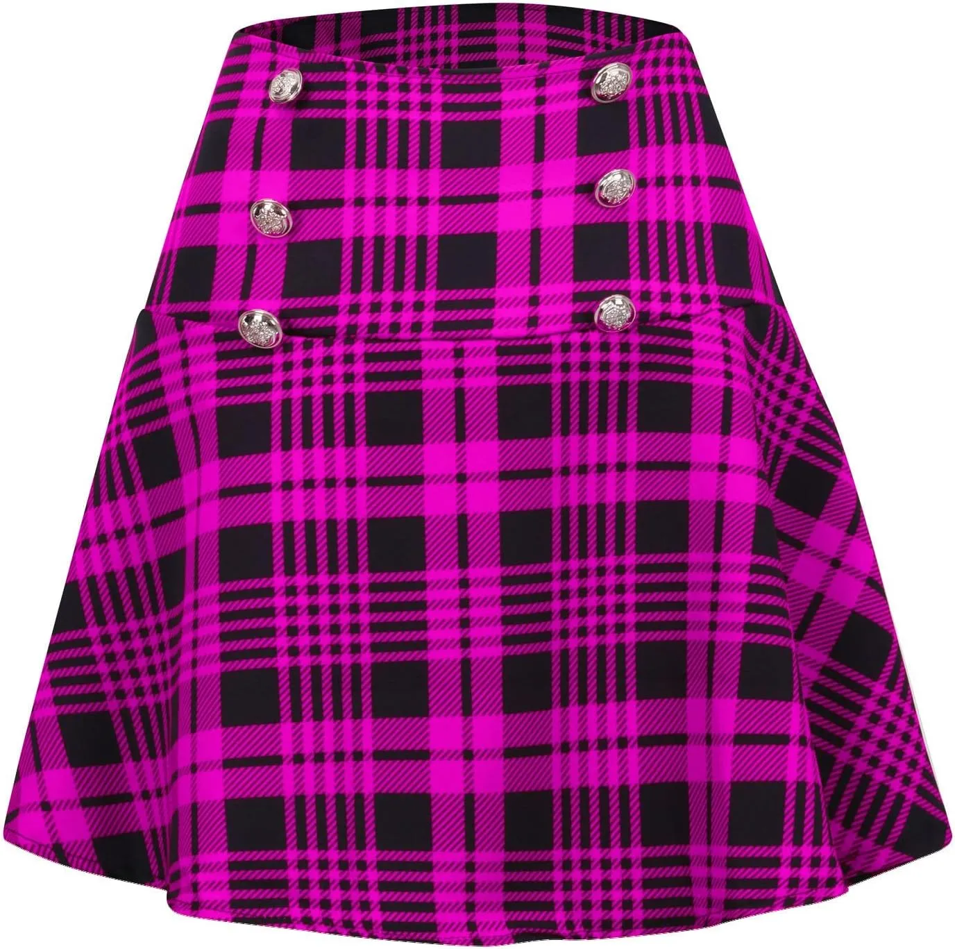 Womens Plaid Skirt,High-Waisted Sexy Wrap Pleated Skirt Fashion Vinatge A-line Skirt Casual Uniform Mini Skirts