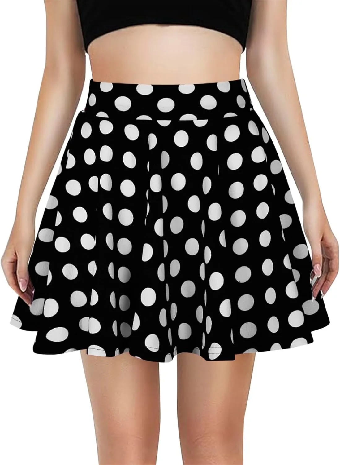 Women's Pleated Mini Skater Skirt Stretch Basic School Cheerleader Tennis Skirt Comfy Casual Uniform 2025 Summer