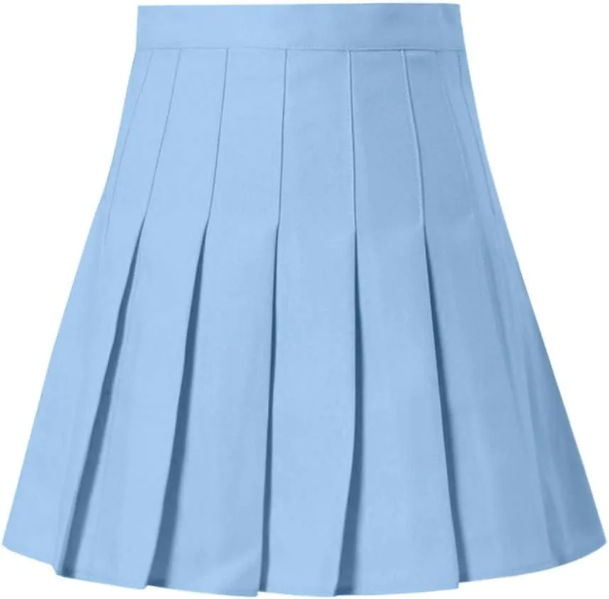 Womens Pleated Tennis Mini Skirts High Waisted A-line Skirts Summer Casual Stretchy Flared Skirts with Lining Shorts