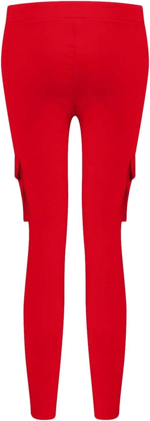 Womens Plus Size Butt Lifting Leggings Slim Fit Stretch Drawstring Cargo Joggers Yoga Sweatpants with Multi Pockets
