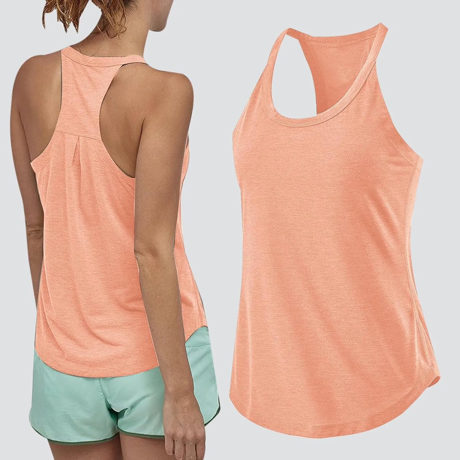 Womens Racerback Comfy Yoga Tank Tops Summer Scoop Neck Sleeveless Workout Shirts Soft Casual Running Gym Cami Top