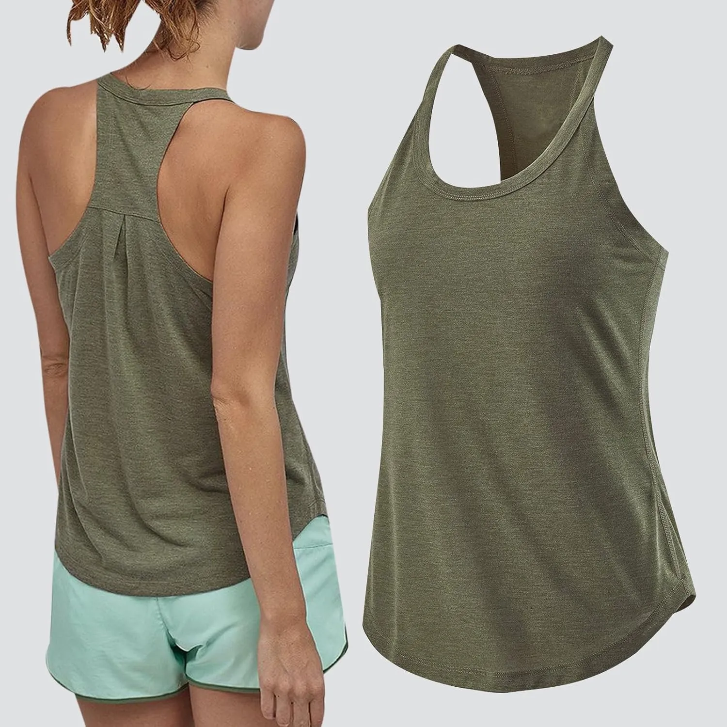 Womens Racerback Comfy Yoga Tank Tops Summer Scoop Neck Sleeveless Workout Shirts Soft Casual Running Gym Cami Top