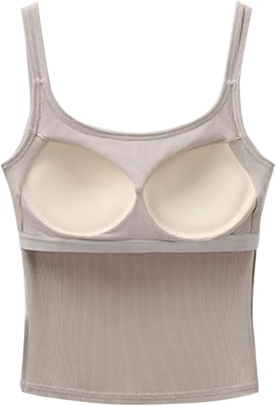 Women's Ribbed Knit Basic Cami Top Sexy Square Neck Backless Crop Tops Summer Form Fitting Built in Bra Yoga Tanks