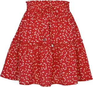 Women's Short Floral Ruffle Chiffon Mini Skirt with Tiered Hem Elastic Drawstring Waist A-Line Swing Beach Dress