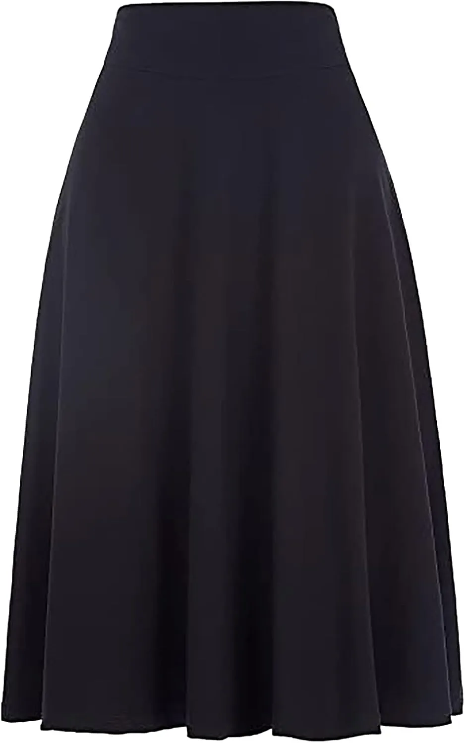 Womens Skirt for Going Out Summer High Elastic Waist Solid Color A-Line Knee Length Maxi Skirts for Women Trendy Clothes