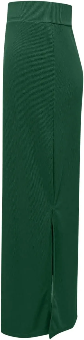 Womens Skirts Midi Length Solid Color Hip-Wrapped Split Skirt Sexy Elasticity Bodycon Skirts Trendy Elegant Skirt
