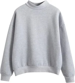 Womens Solid Color Sweatshirts Autumn Trendy Crew Neck Cotton Daily Long Sleeve Pullover Tops Teen Girls Preppy Clothes