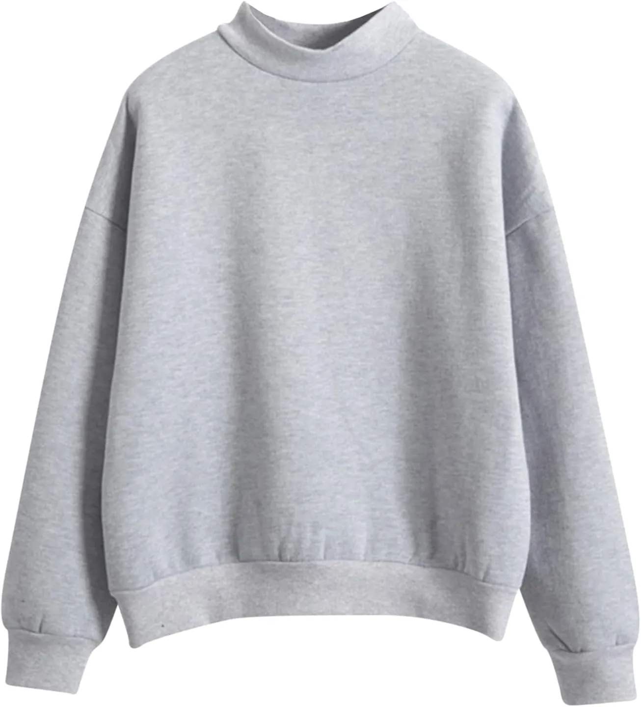 Womens Solid Color Sweatshirts Autumn Trendy Crew Neck Cotton Daily Long Sleeve Pullover Tops Teen Girls Preppy Clothes