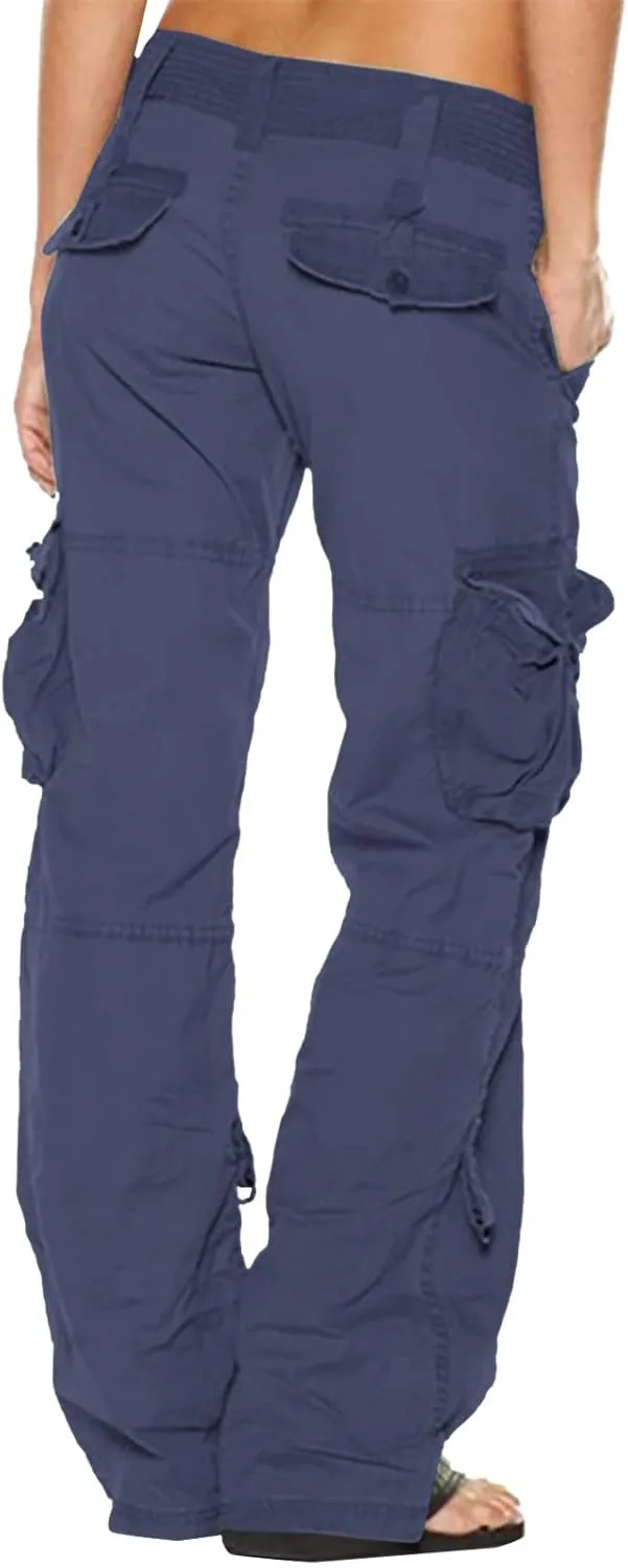 Women's Stretchy Tactical Cargo Pants High Waisted Casual Joggers Plus Size Skinny Trousers Cargo Pants with 6 Pockets