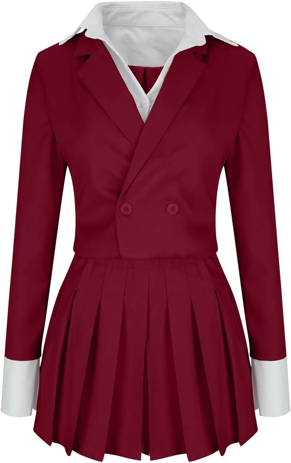 Womens Suits Two Piece Outfits Work Business Casual Cropped Blazer Jacket Top and High Waist Pleated Mini Skirt Sets