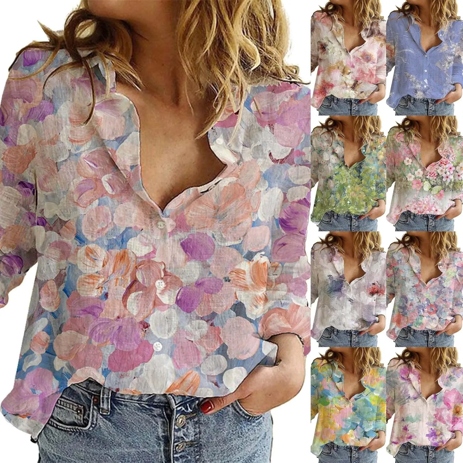 Womens Summer Tops Short Sleeve Button Down Cotton Linen Shirt Blouse Plus Size Summer Clothes Outfits 2024