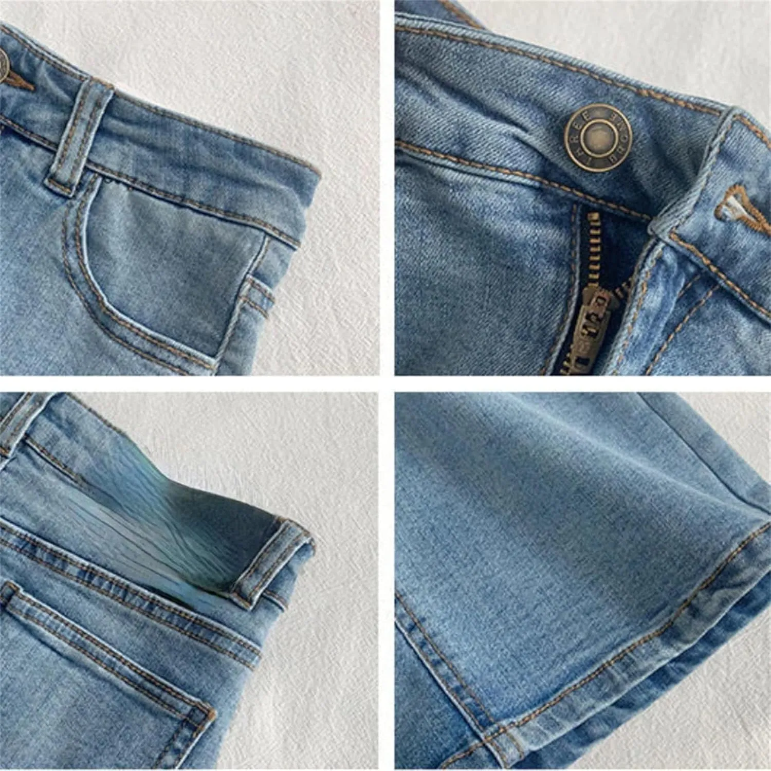 Women's Vintage High Waist Stretchy Soft Bodycon Skirts Fashion Slim A Line Mini Sexy Denim Skirt
