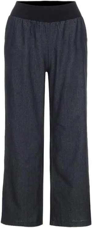 Womens Wide Leg Jeans Casual Baggy High Waisted Stretch Denim Pants Trousers
