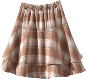 Women's Wool Blend Pleated Mini Skirt 2025 Trendy Skirt Schoolgirl Cute A-Line High Waisted Casual Skater Skirs
