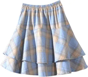 Women's Wool Blend Pleated Mini Skirt 2025 Trendy Skirt Schoolgirl Cute A-Line High Waisted Casual Skater Skirs