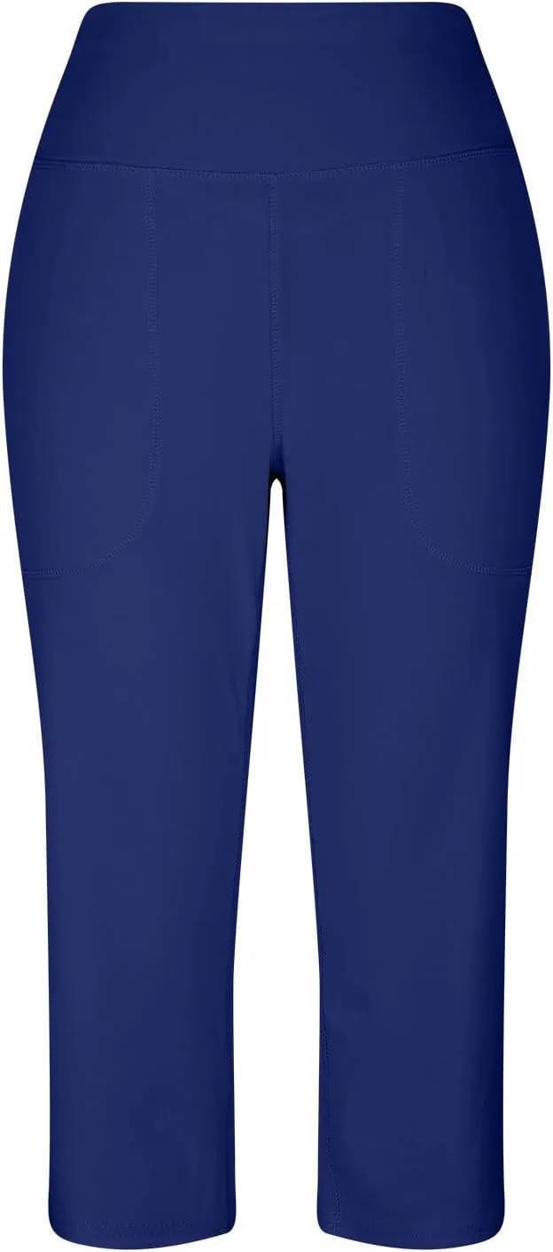 Women's Yoga Pants Casual Wide Leg Capri Pants High Waisted Tummy Control Pant Comfy Athletic Exercise Workout Trousers